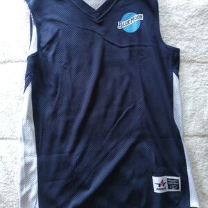 Kids Sleeveless Shirt - Navy and White